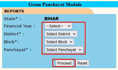 Select District, Block and Panchayat