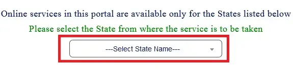 State Name For Driving Licence Apply Online