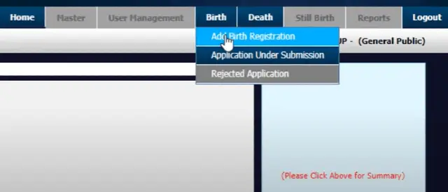 add birth registration