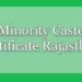 Minority Caste certificate Rajasthan