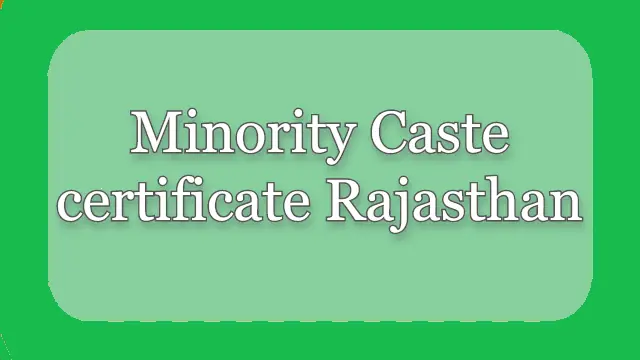 Minority Caste certificate Rajasthan